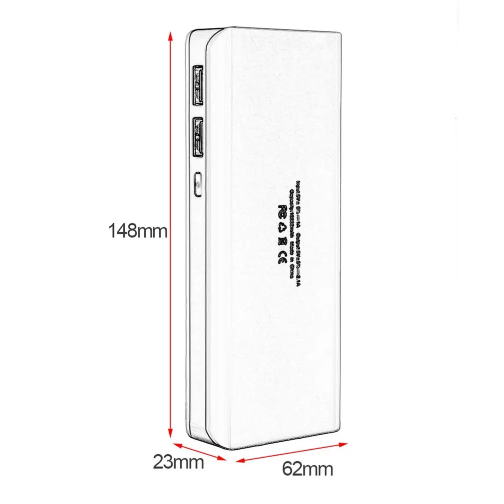 

5*18650 Battery Power Bank Case 15000mah Replacement Battery Dual USB External Backup Batteries Charger Powerbank Cases Bundle 1