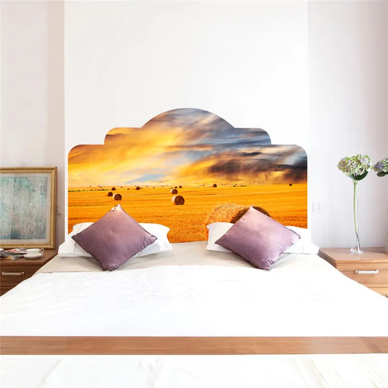 Кровать фон с изголовьем плакат наклейки Водонепроницаемый Съемный Спальня