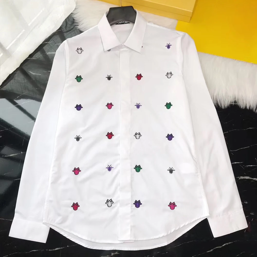 DUYOU Мужская рубашка хлопок мужская классическая облегающая Повседневная с