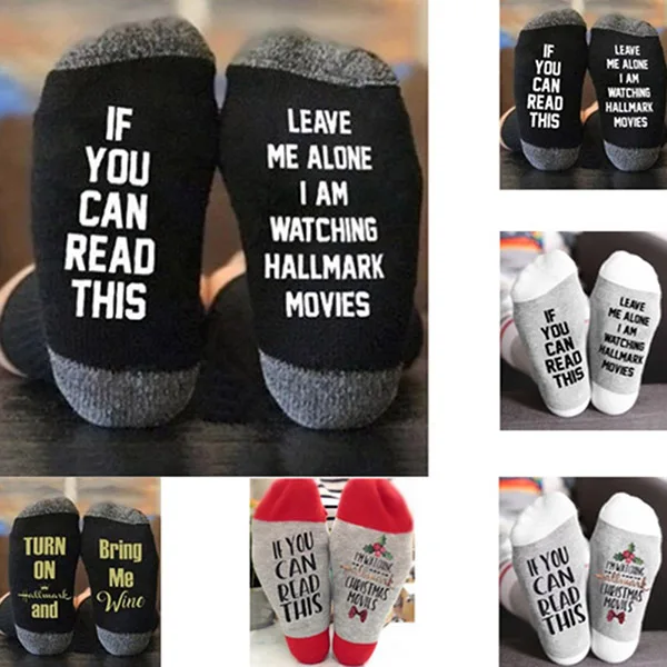 Женские забавные носки с надписями принтом если вы можете прочесть это дайте мне