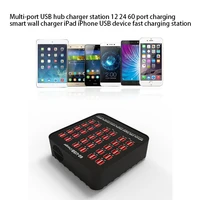 60 usb ports quick charge charger station dock with cable 50w us au eu uk kr plug for iphone ipad pc kindle multi usb charger