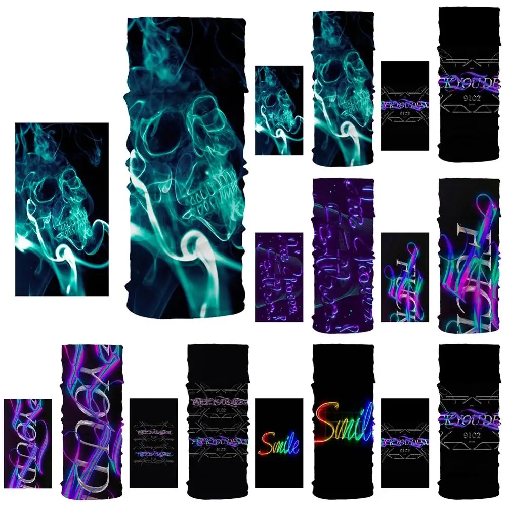 

Хип-хоп красочные буквы шаблон головы/лицо/маска шеи бандана шарф двойного назначения Волшебная трубка головной платок Велоспорт повязка н...