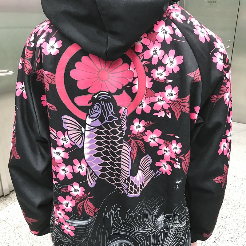 2019 зима кальмар вишневый цвет Толстовка пара романтическая мода Harajuku дикая