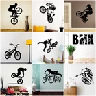 BMX велосипедные спортивные виниловые наклейки на стену для подростков домашний декор детская спальня художественная роспись велосипед мальчик девочка Наклейка на стену подарок съемный