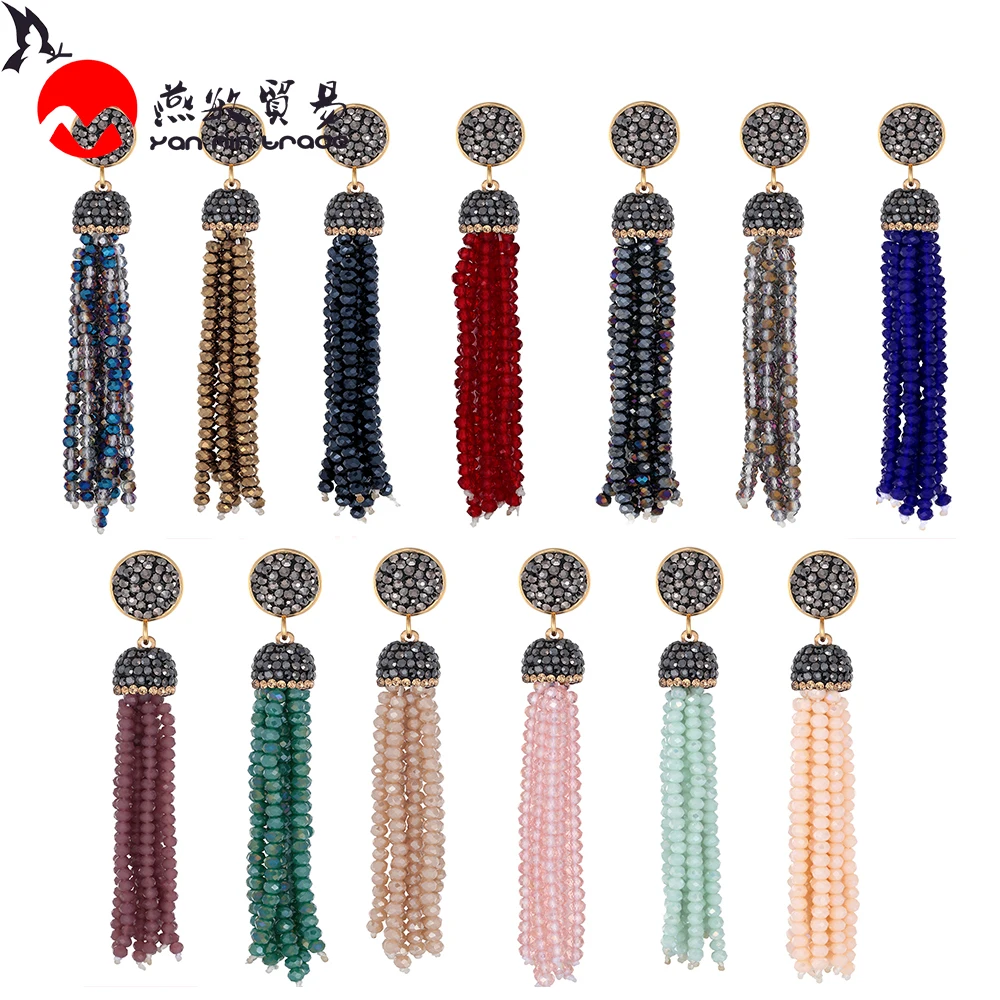 5 пар классические серьги с кисточками стеклянные бусы длинные для женщин модные