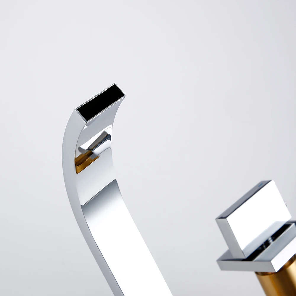 Полированный хромированный латунный сиамский смеситель Smesiteli с двойным