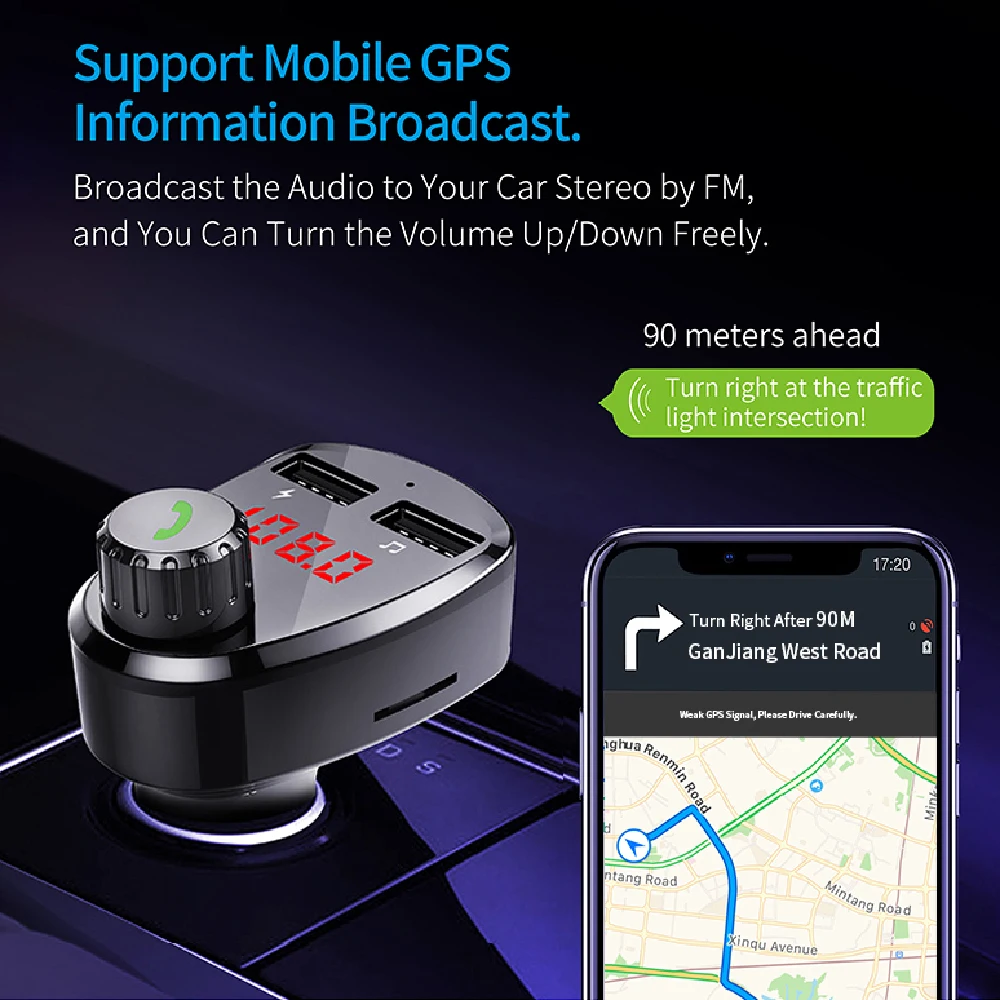 Новинка Автомобильный MP3 Bluetooth плеер Громкая связь FM-передатчик Беспроводное