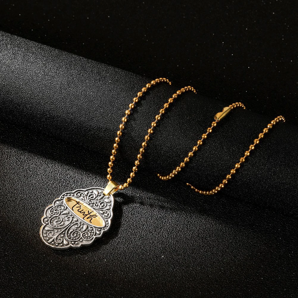 Креативная простая двойная подвеска с надписью правды из сплава ожерелье