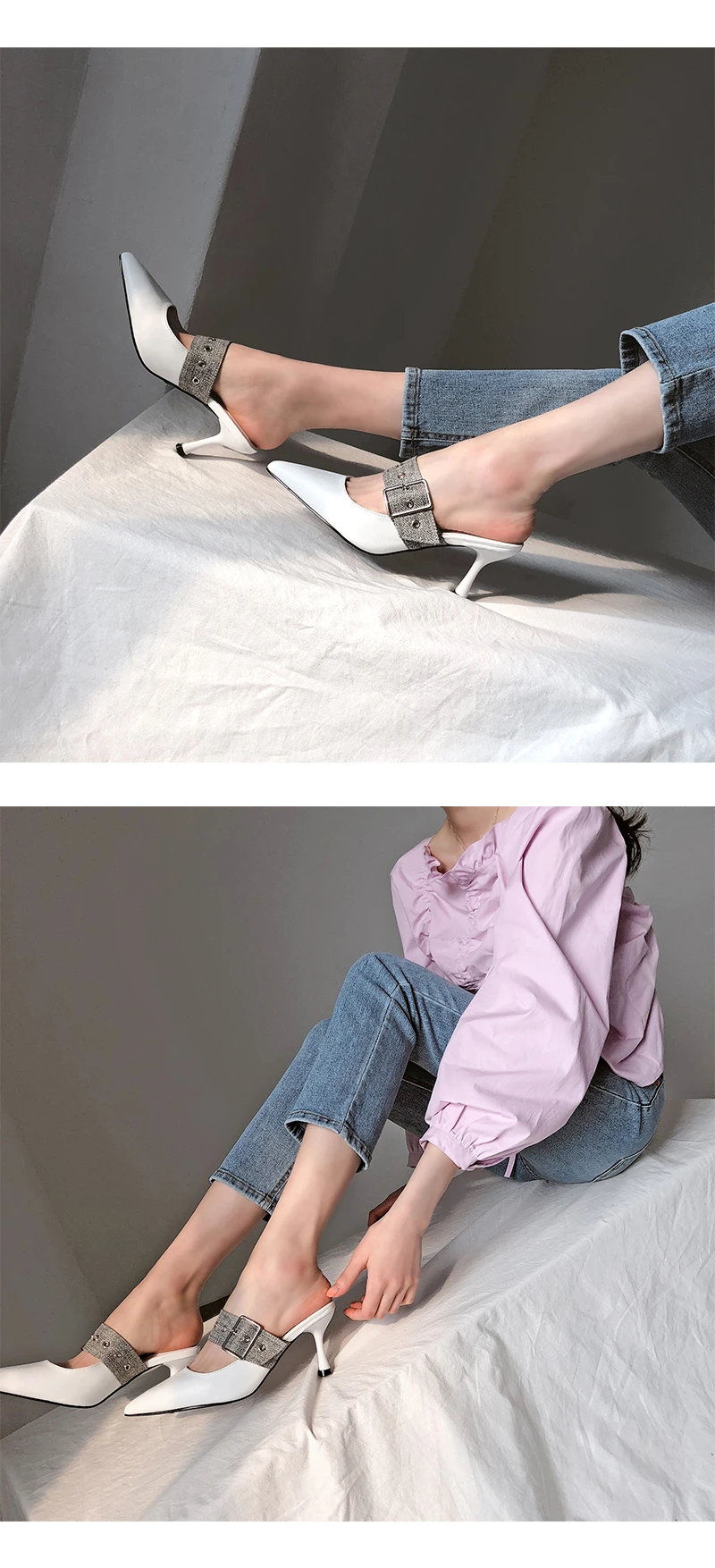 Spring new women's pointed heel shoes