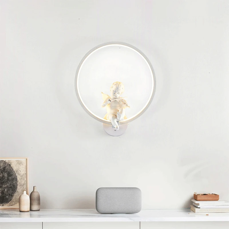 Китайская японская винтажная настенная лампа железная Классическая птица ангел