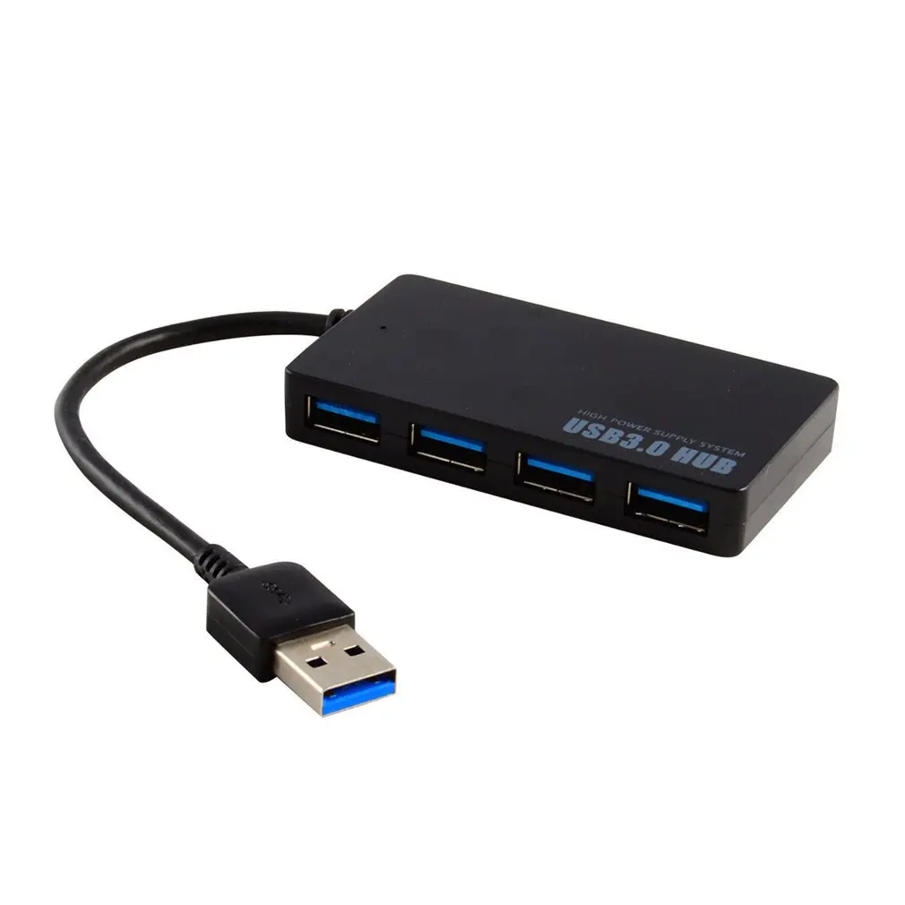 

Powered 4-Port USB 3.0 Hub 5Gbps Portable Compact For PC Mac Laptop Desktop Multi-functional