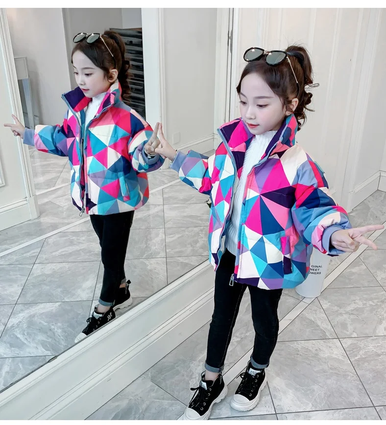 Новая зимняя куртка разноцветное толстое хлопковое пальто для маленьких девочек