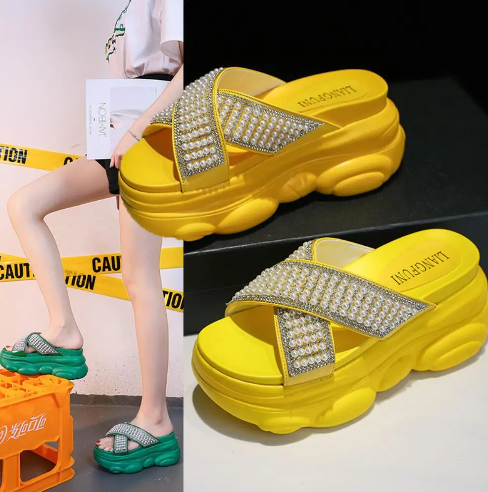 Женские летние сандалии с открытым носком на толстом высоком каблуке 12 см