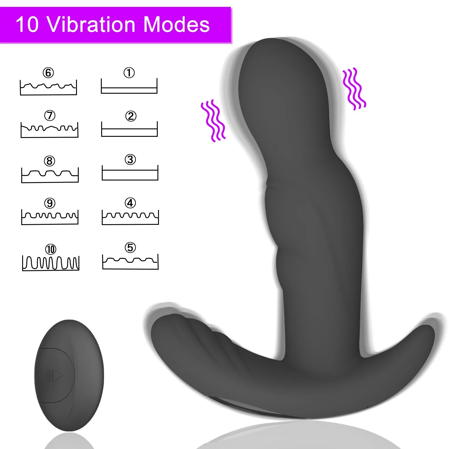 10 вращение режимов Анальный вибратор мужской массажер простаты Анальная пробка