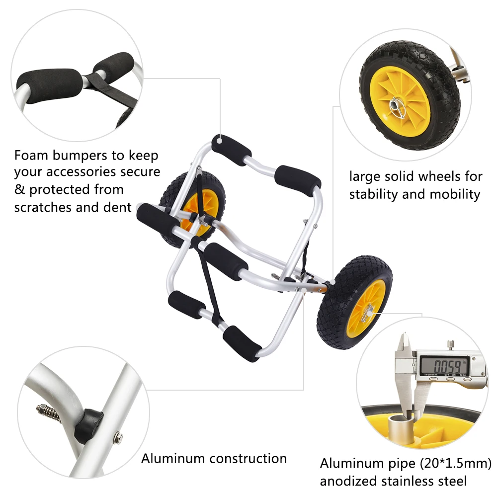 

1.5MM Bend Aluminum Alloy Canoeing Trailer Cart
