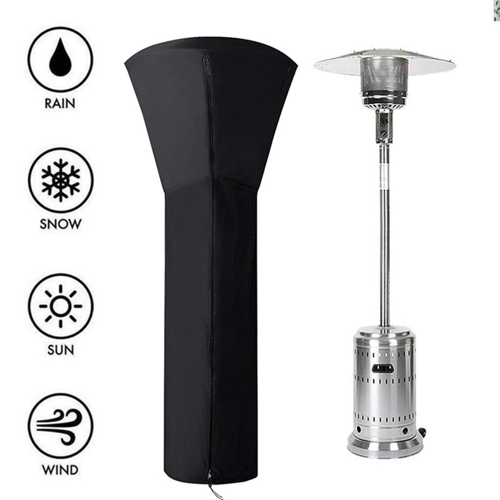 Full Length Patio Standup Oxford Cloth Dust Cover Outdoor Round Heater Covers Waterproof With Zipper Protective | Дом и сад