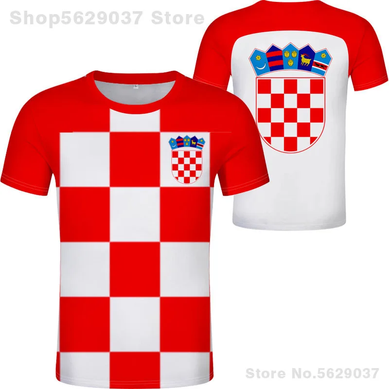 Хорватская футболка сделай сам с бесплатным именным номером hrv государственным