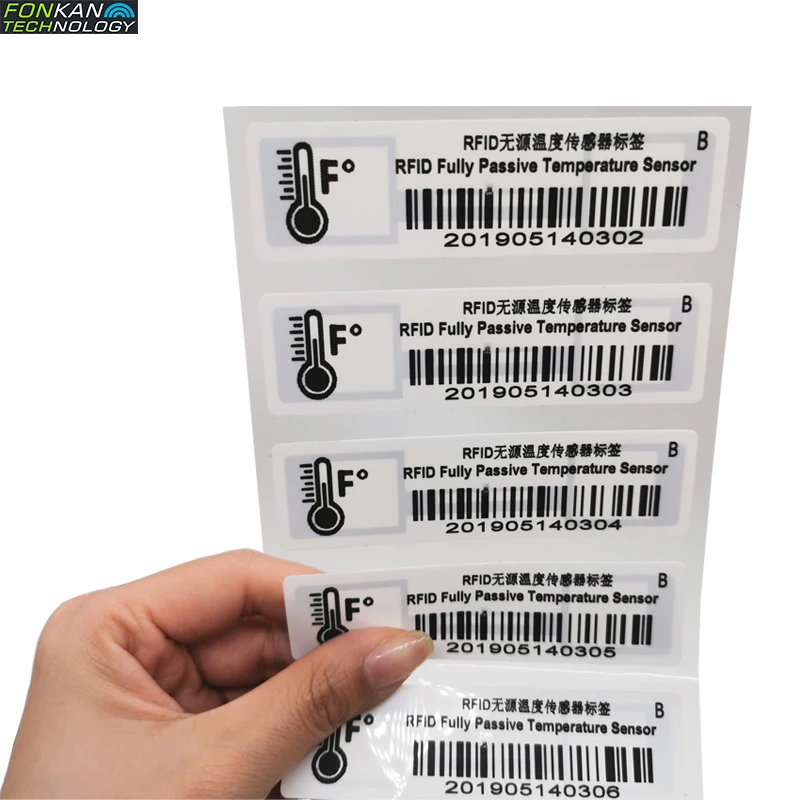 FONKAN 860 960 МГц UHF RFID полностью пассивный Температура датчик стикер метка для