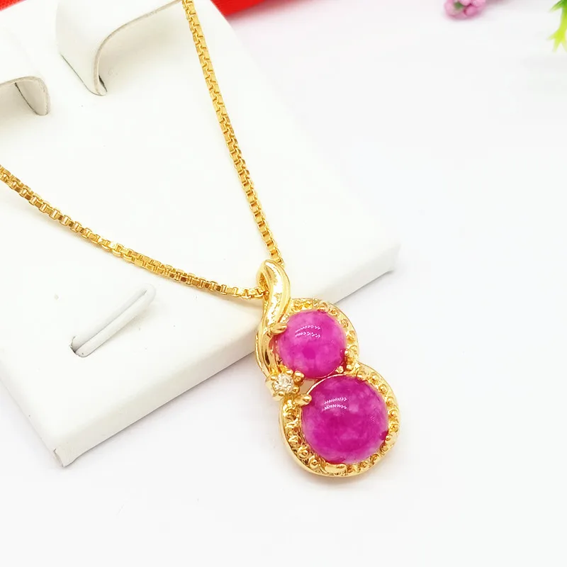 

Delicate Gourd Pendant with Necklace 18K Gold Chain Women Girlfriend Student Friend Accessories Gift