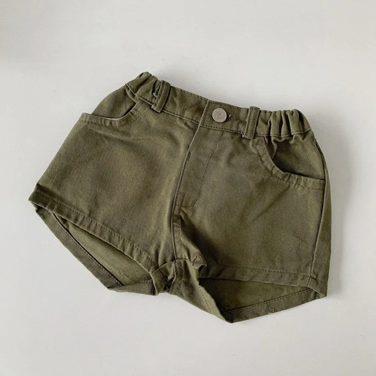 

Children's new summer shorts, boys and girls loose western style simple pure color casual shorts boy shorts
