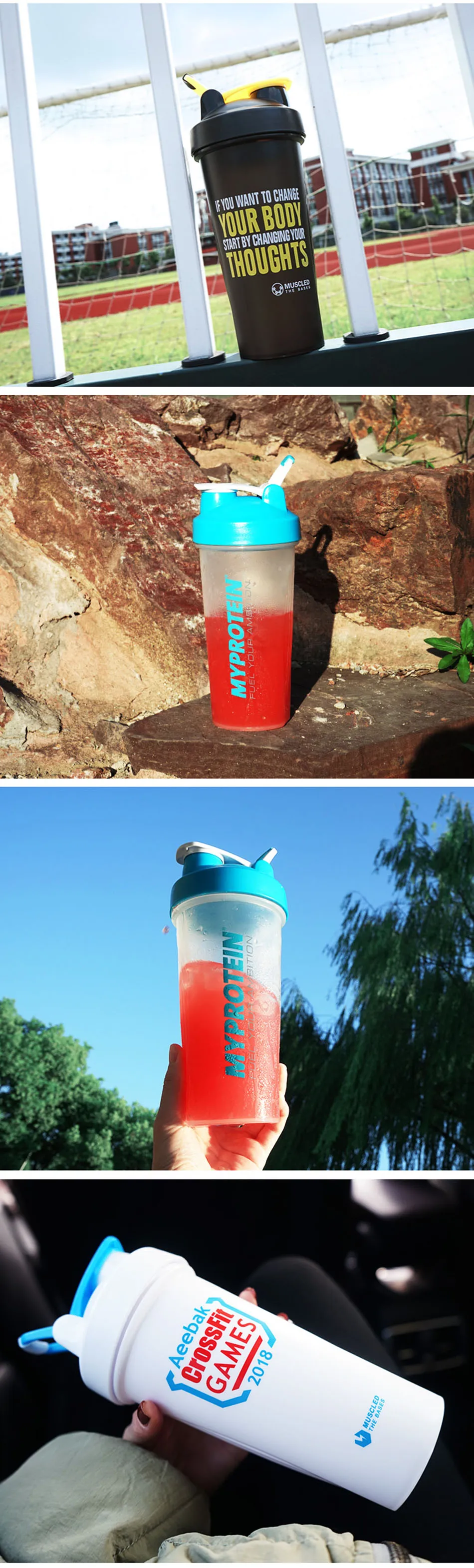 600 мл Спортивная бутылка для воды BPA Free Tritan пластиковая чашка для воды протеиновый шейкер портативный герметичный Открытый путешествия бутылки