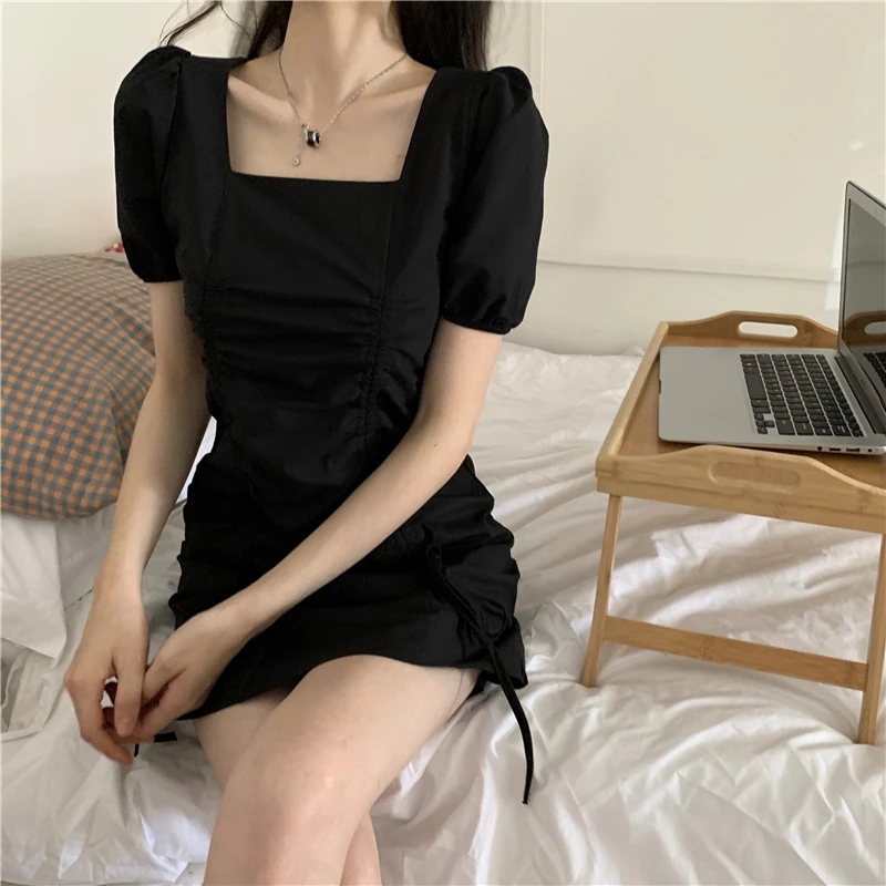 

Vrouwen Jurken Japanse Harajuku винтажные женские Ulzzang Ретро Ins Bladerdeeg Mouw Jurk Корейская кавайная одежда