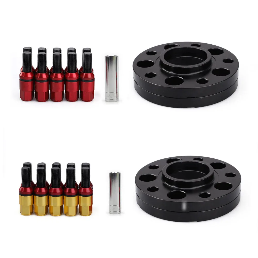 

For Mercedes Benz Wheel Spacers 66.6mm 5x112 Staggered (2)15 MM & (2)20 MM Hub Centric Spacers W/ Lug Bolts M14x1.5