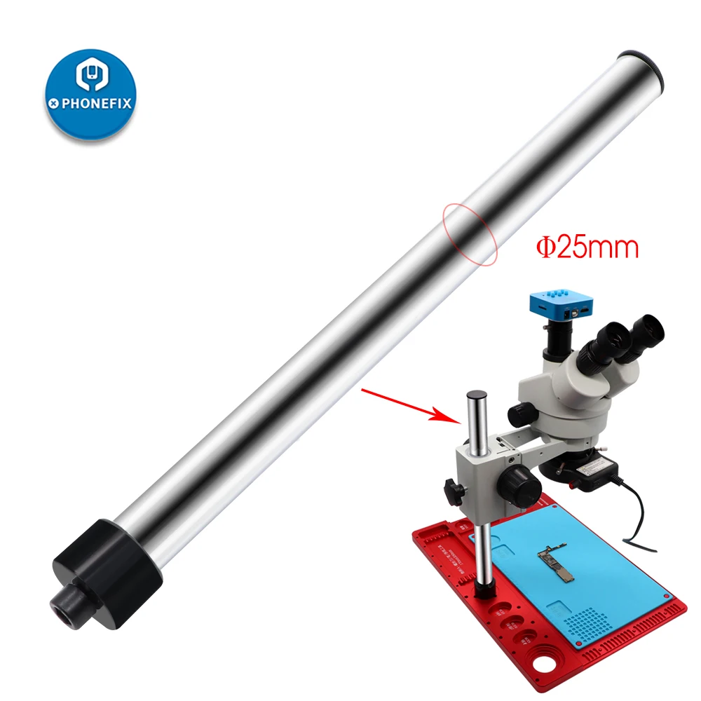 25mm de diámetro microscopio soporte de Metal Barra de pilar para la industria de cámara de Video de microscopio Accesorios
