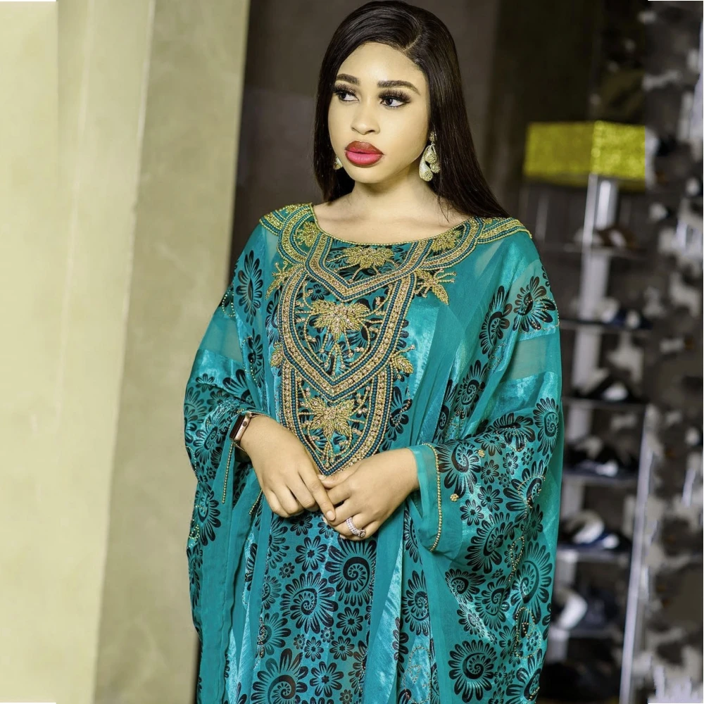 

Vetement Femme 2021 осенние женские африканские платья большого размера, шифоновое черное Внутреннее платье, Анкара Дашики, костюм из 2 частей, плать...