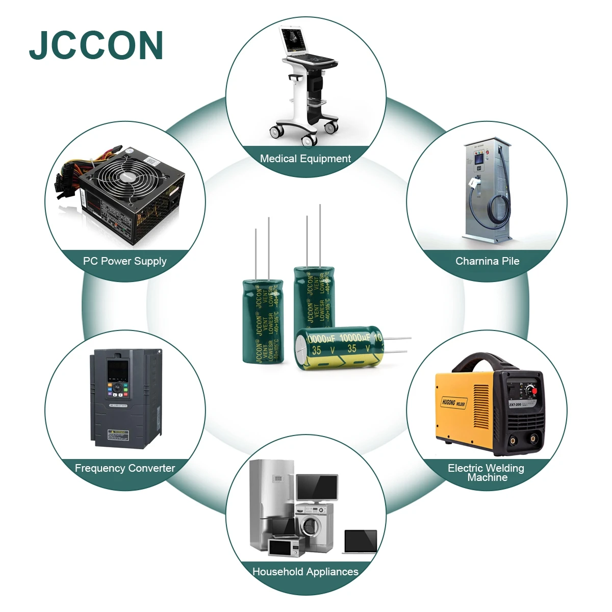 JCCON Aluminum Electrolytic Capacitor High Frequency Low ESR 35V 47UF 100UF 220UF 330UF 470UF 380UF 1000UF 2200UF 3300UF 6800UF