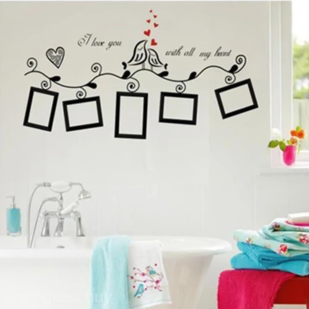 Творческий птицы Семья черное дерево Наклейки на стены домашний декор Гостиная