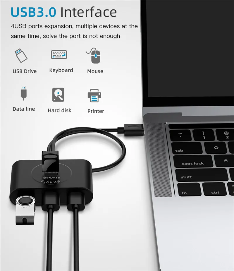 USB C концентратор USB 3,0 концентратор разветвитель несколько usb-хаб 5 Гбит/с высокоскоростной концентратор 3,0 мульти концентратор расширитель 4 порта концентратор для ПК ноутбук Настольный