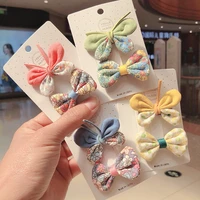 2pcsset new girls cute bow butterfly hairpins for kids children sweet headband hair clip barrettes fashion bow accessories