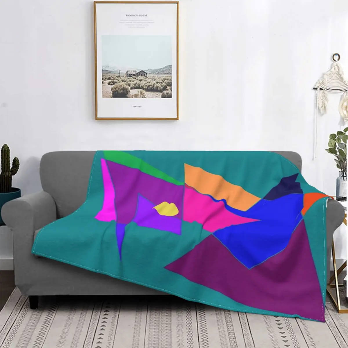 

Manta a cuadros para cama, cobertor abstracto para relajarse, colcha de verano, 40 Mt