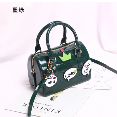Deep Green Flower Новинка, силиконовая летняя милая сумка для конфет, желе, Женская Повседневная Сумка-тоут, женская сумка через плечо, пляжные сумки, сумка для девушек - Цвет: Deep Green Flower
