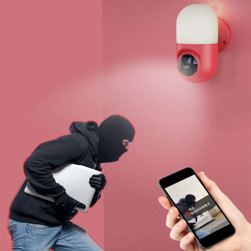 

WiFi 1080P Home Camera Wall Lamp Night Vision HD 200MP Wireless Remote 360-Degree Panoramic Monitor Surveillance Camera