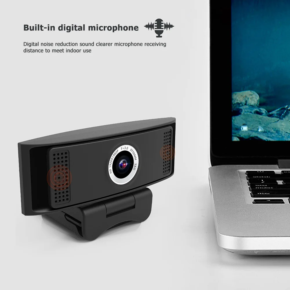 

Широкоформатная веб-камера для домашней работы, 1080P HD, USB, с микрофоном