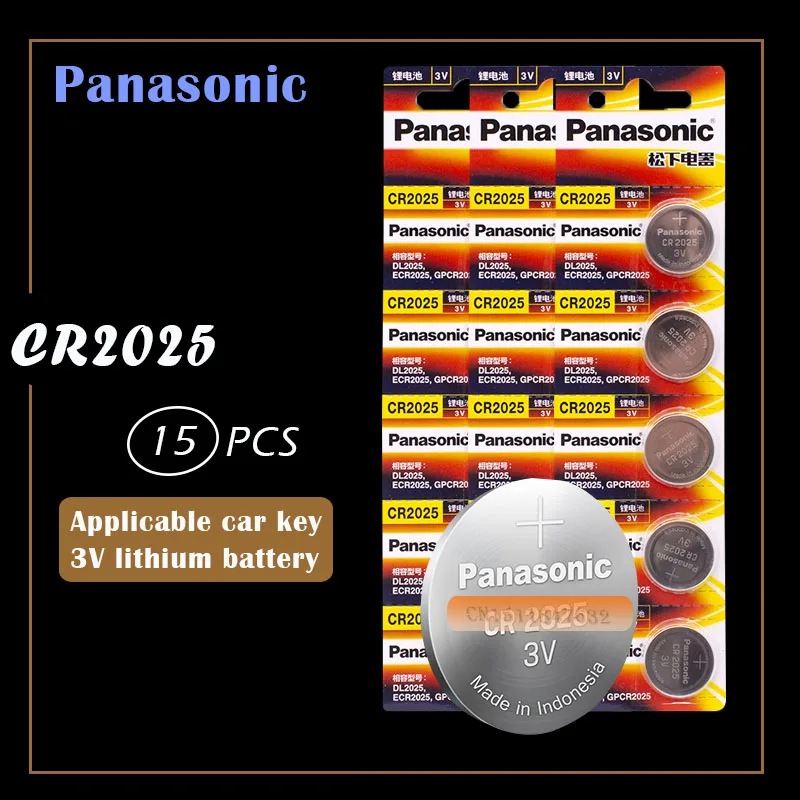 15 шт. оригинальный бренд Новый аккумулятор для PANASONIC cr2025 3v кнопочные батареи