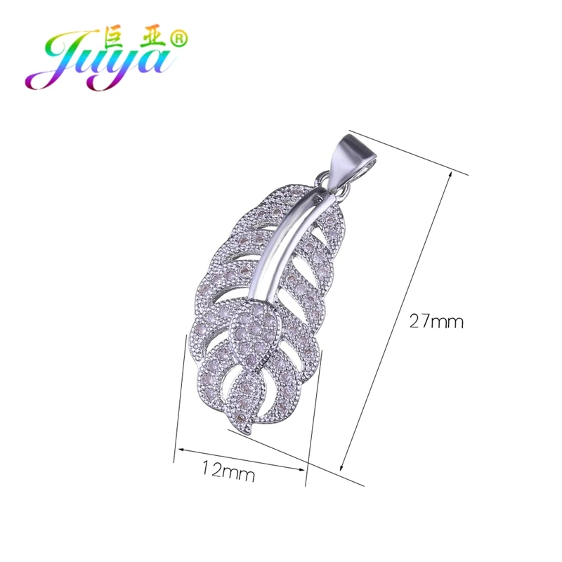 White Gold Juya микро проложить Циркон Краб Микки Звезда Бабочка слон кошелек украшения с перьями для женщин девочек Мода подвеска для изготовления ожерелья - Окраска металла: White Gold