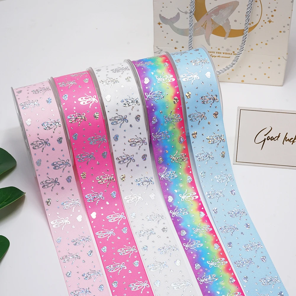 

Foil Ribbon DIY Handmade Materials grosgrain ribbon 38mm 10 yard per size printed cartoon ribbon H4201660