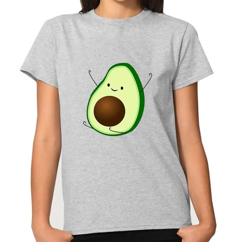 

Cartoon Avocado Vegan Cartoon Print T-Shirt Women Tops Loose T-shirt Summer Kawaii Short Sleeve Women Casual Tops T-Shirt