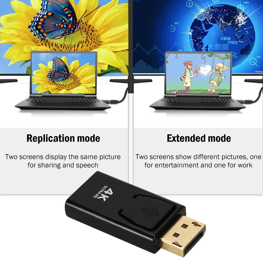 Dp-hdmi-совместимый адаптер конвертер 4K @ 60 Гц штекер-гнездо Displayport 1 2 на гнездо HDMI для