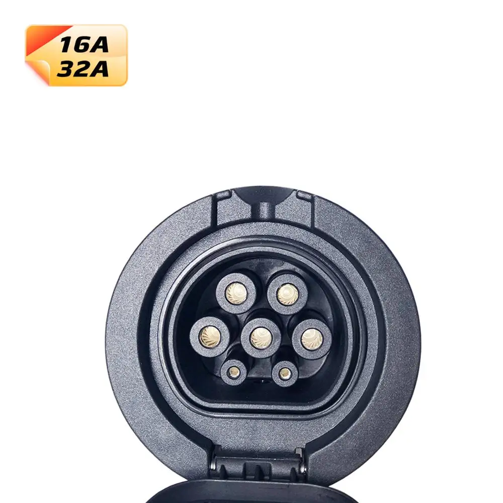 

Гнездовой разъем типа 2, розетка IEC 62196-2 32A, 3-фазный 4-точечный фиксированный переменный ток, зарядка EV