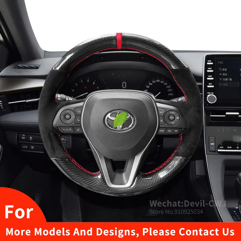 

Alcantara carbon fiber hand-stitch steering wheel cover For Toyota Corolla Camry Levin Avalon RAV4 suede interior accessories