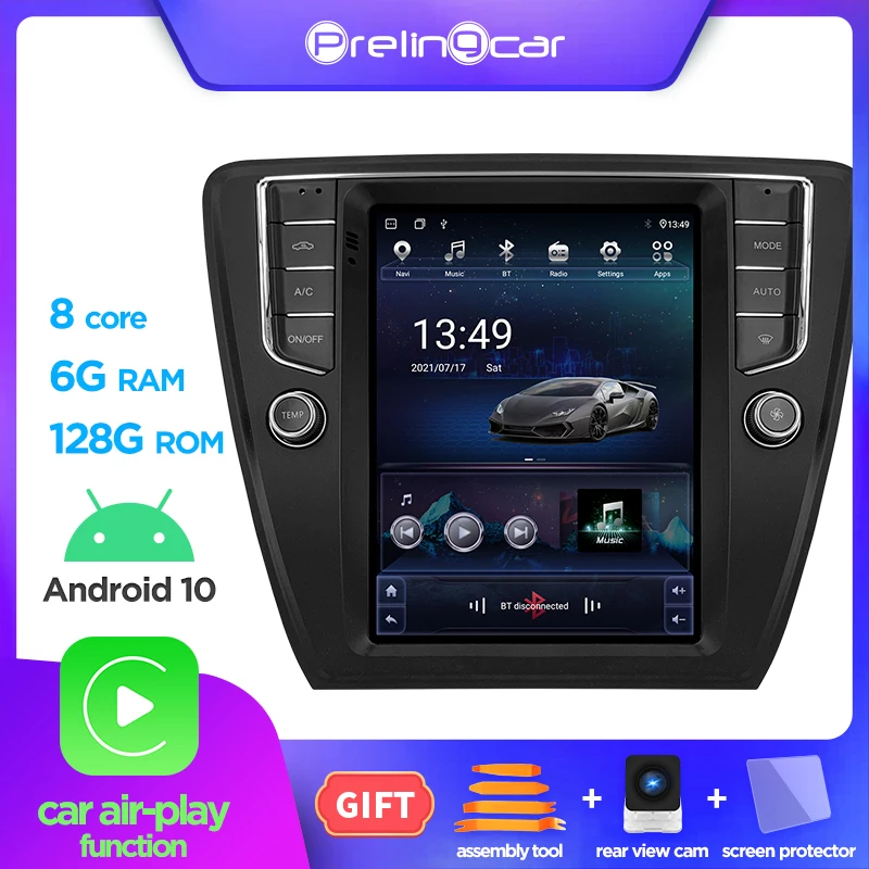 

Автомагнитола для Skoda Octavia, мультимедийный видеоплеер на платформе Android 10 с вертикальным экраном для Skoda Octavia 2016-2018, GPS-навигатор без DVD