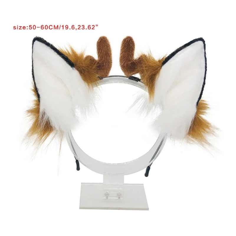 Ободок для волос Женский Регулируемый с ушками животных милый обруч оленями