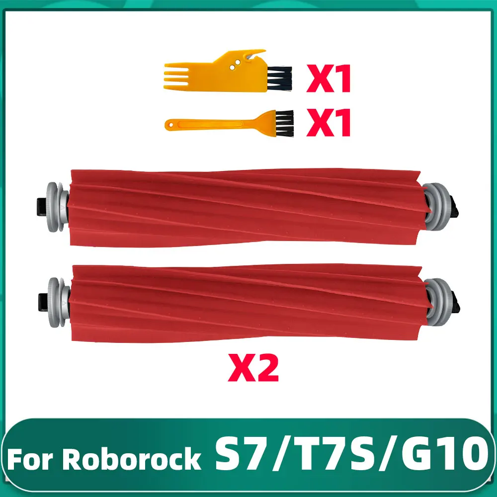 

2 Pcs Rubber Main Roller Brush For Xiaomi Roborock S7 S70 S75 S7Max S7MaxV T7s T7s Plus G10 Vacuum Cleaner Replacement Parts