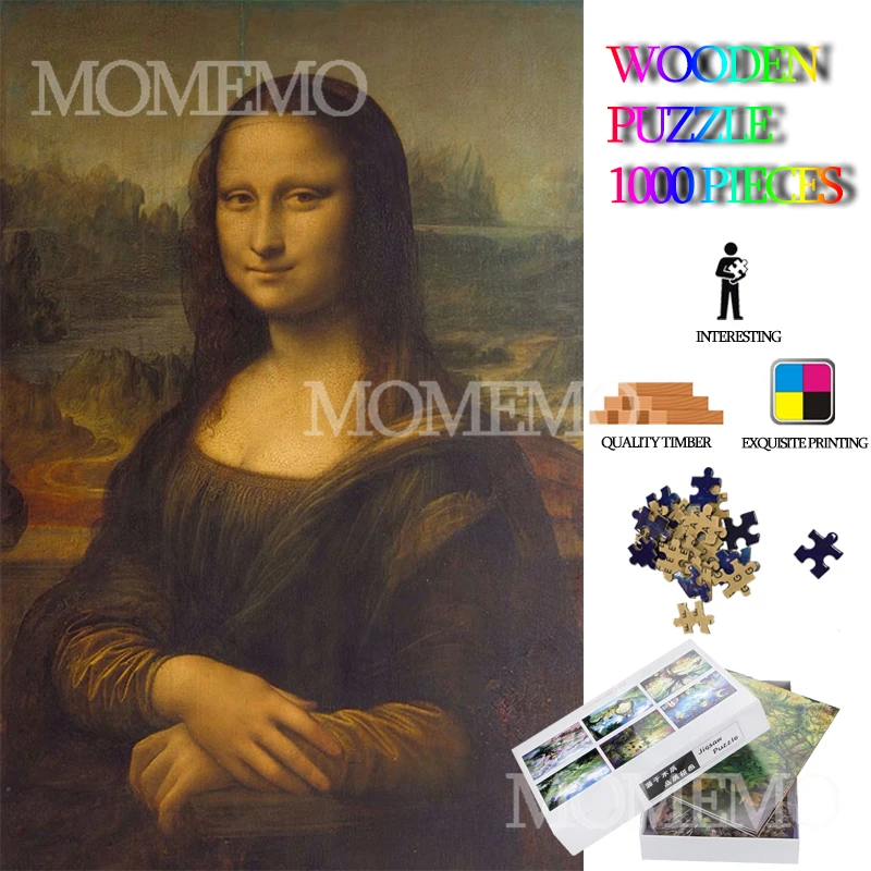 Деревянные головоломки Мона Лиза 1000 шт. всемирно известные картины игрушки для