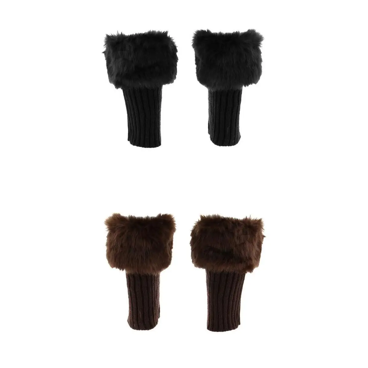 2 пары зимние вязаные ботинки с пушистым мехом рукава манжетами гетры для женщин