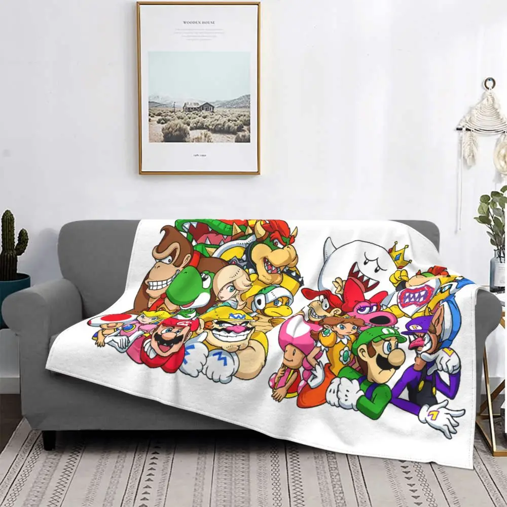 Одеяло в стиле Super Mario Фланелевое всесезонное дышащее легкое тонкое покрывало для